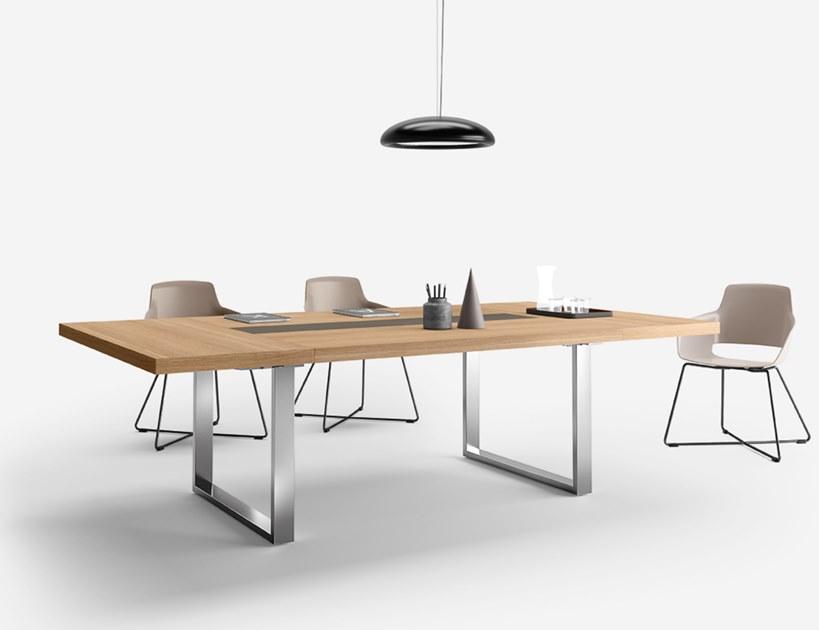 Sinetica Прямоугольный деревянный стол для совещаний с системой прокладки кабелей sun-id-1374011 - Вид №1