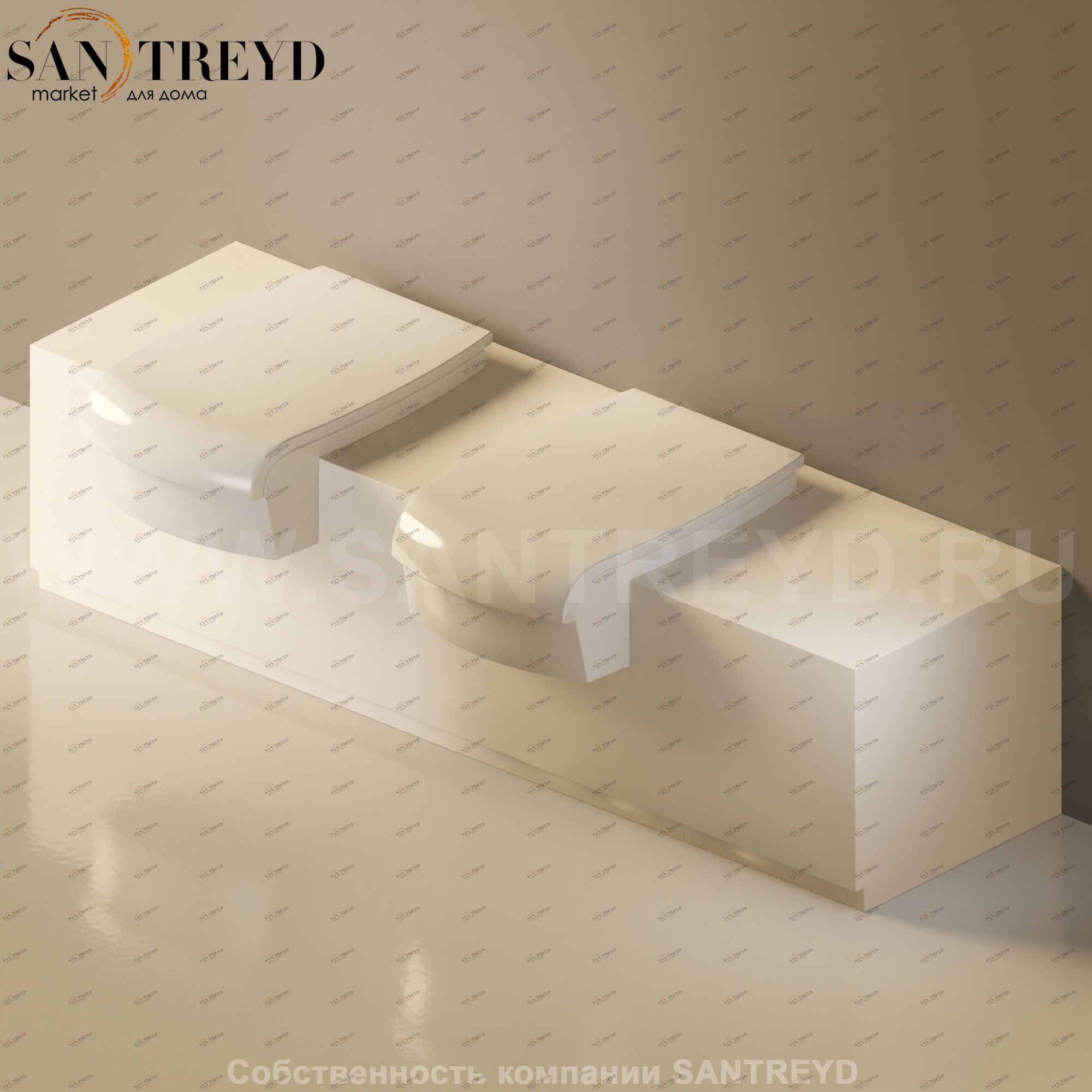 Flaminia UNA Консоль для унитаза и биде от 200 до 240 см бежевая UNA240WB.9003 Ceramica Flaminia UNA240WB9003