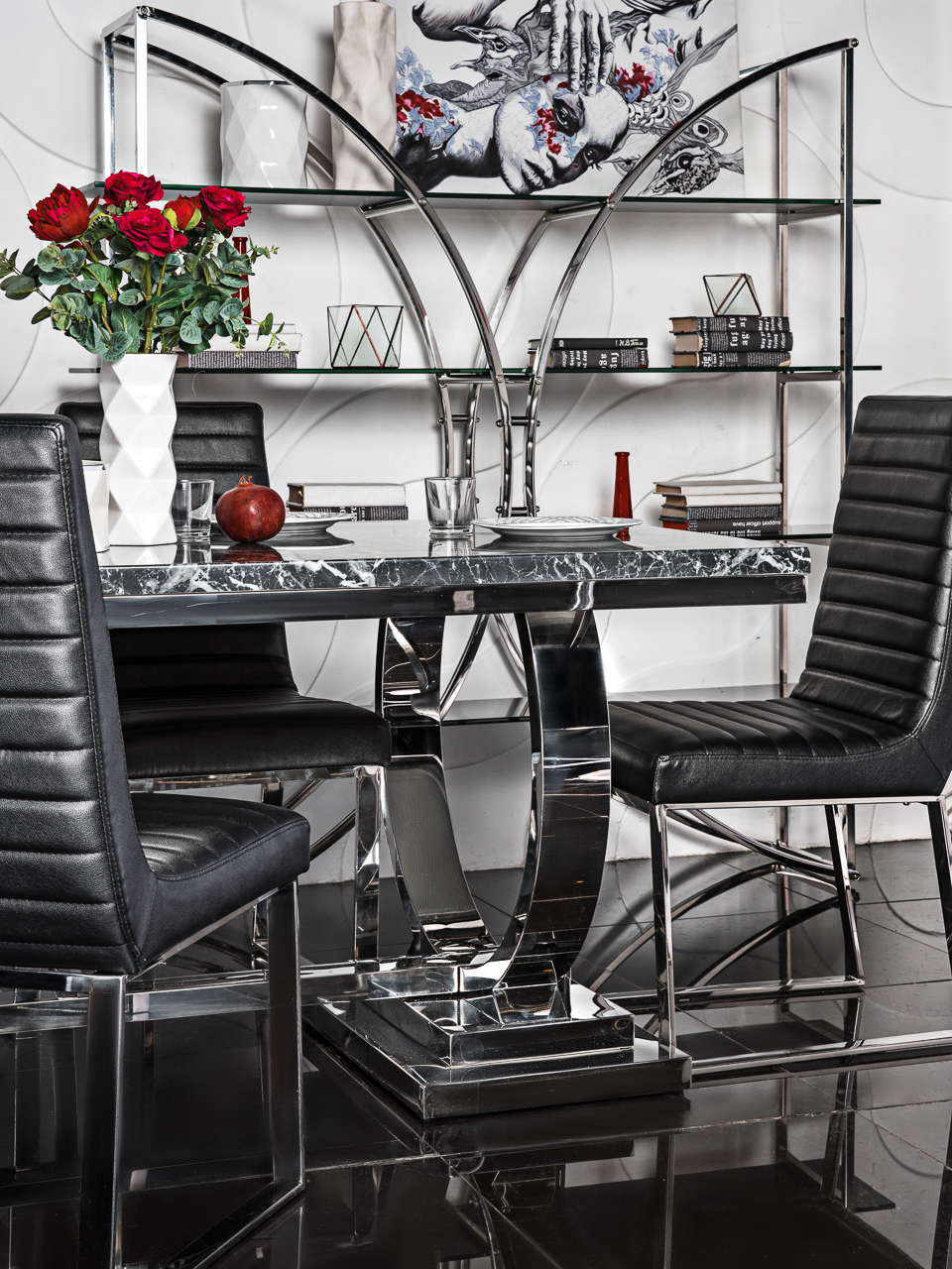 Стул черный с металлическими ножками Almohada ДОМАШНЯЯ ОБСТАНОВКА ALMOHADA 045149 Черный Santreyd  - Вид №1