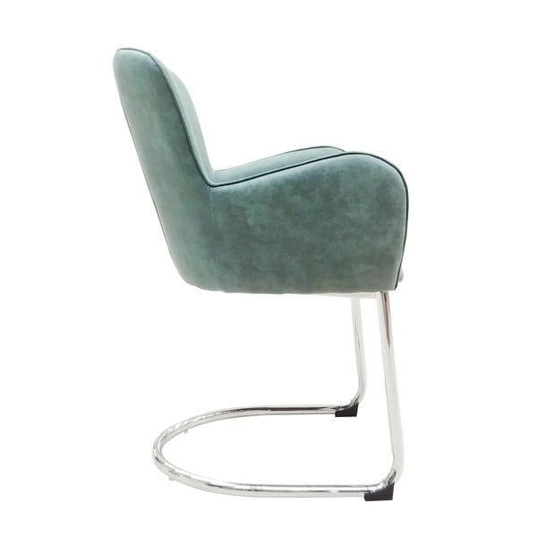 Стул обеденный круглый серый, бежевый с металлической опорой, хром Arko UNICO  248830 Зеленый  - Вид №1