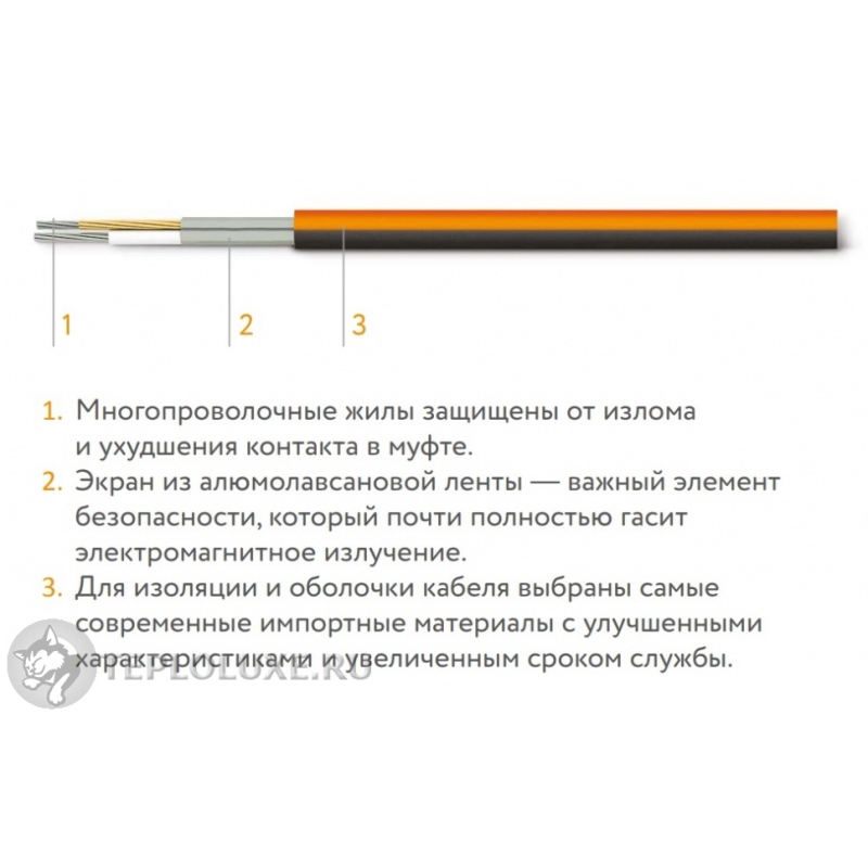 Мат греющий Теплолюкс ProfiMat ССТ 720 Вт (0,5 х 8 м) в комплекте с гофротрубкой 4305059016000007 - Вид №2