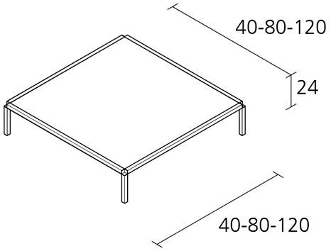 Alias Квадратный стеклянный журнальный столик Tavolo zero sun-id-1382174 - Вид №4