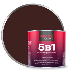 ЛАКРА Грунт-эмаль 5в1 по ржавчине шоколадно-коричневый 1.9 л 89410833