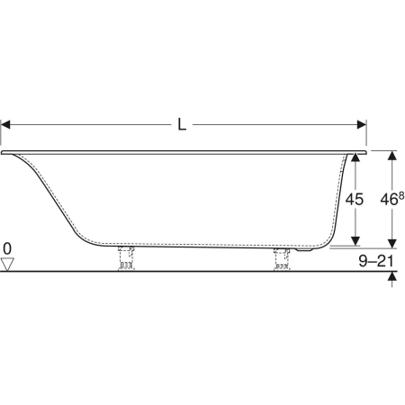 554.043.01.1 Прямоугольная ванна Geberit Soana, узкий край Geberit  - Вид №3