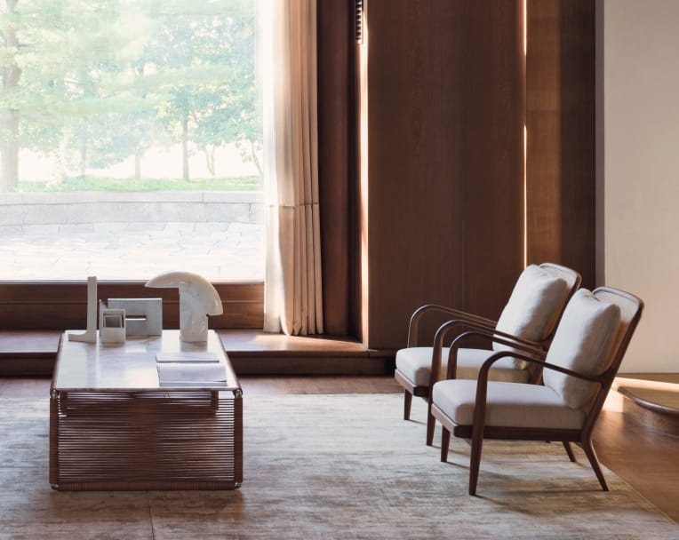 Прямоугольный кожаный журнальный столик с мраморной столешницей Flexform Tindari ARCH-00096327 - Вид №2