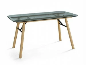Midj Прямоугольный стол из ясеня и стекла Suite