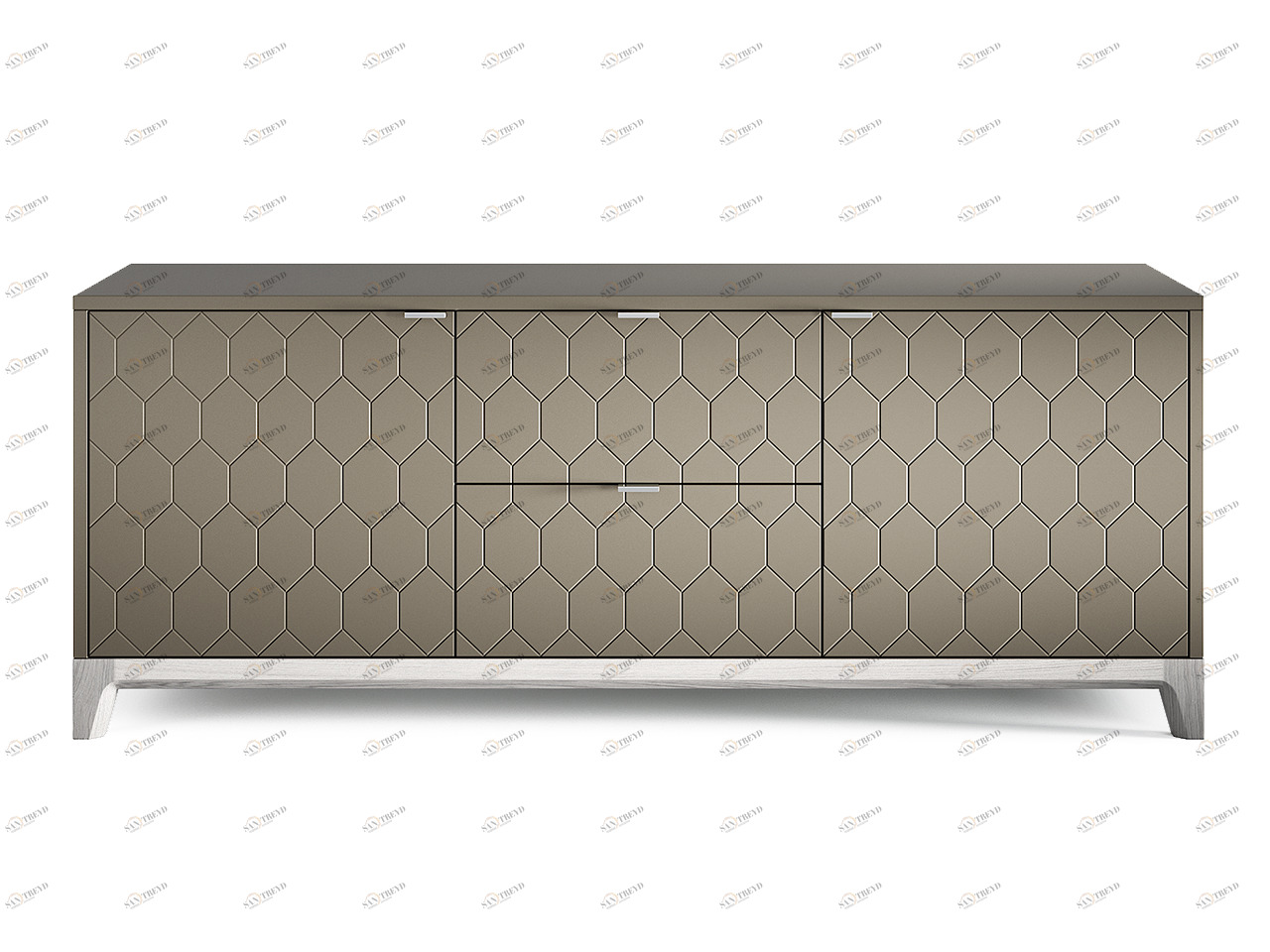 Тумба под телевизор с ящиками беленый дуб Case THE IDEA  210250 Серый 