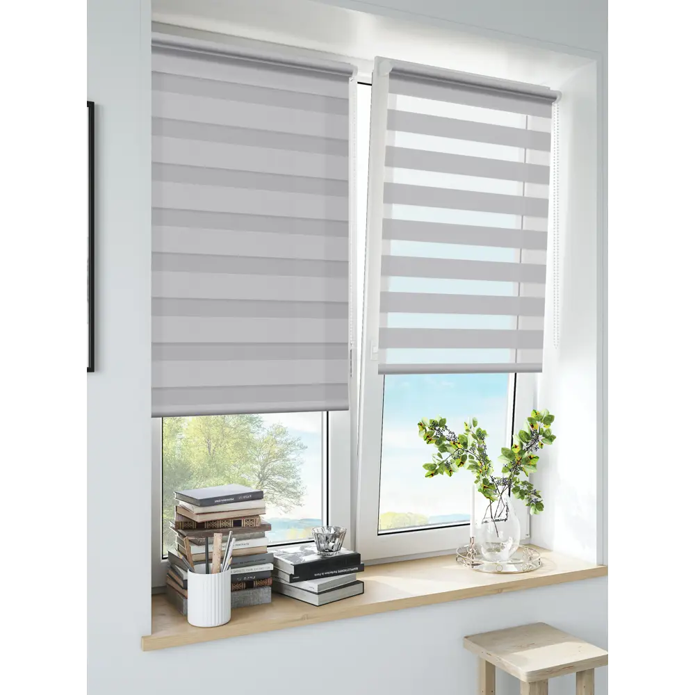 Штора рулонная день-ночь Madrid 50x160 см серая 89225045 STLM-2003629 MIAMOZA Коллекция 2024г. - Вид №3
