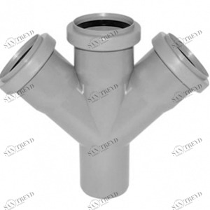 Крестовина канализационная Д50х50х50мм 45 градусов Политек 6295