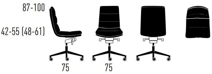KFF Регулируемое по высоте вращающееся кресло с 5 спицами Arva sun-id-1428807 - Вид №2