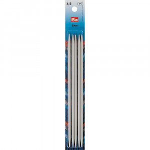 191493 Спицы PRYM чулочные алюминий d 4.5 мм 20 см с острием на обоих концах PRYM