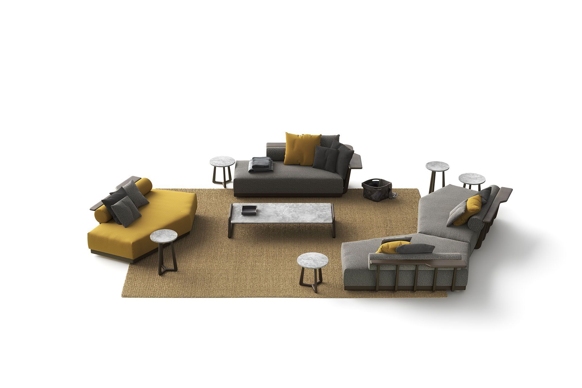 Низкий прямоугольный журнальный столик из каррарского мрамора Exteta Sunset ARCH-00043674 - Вид №13