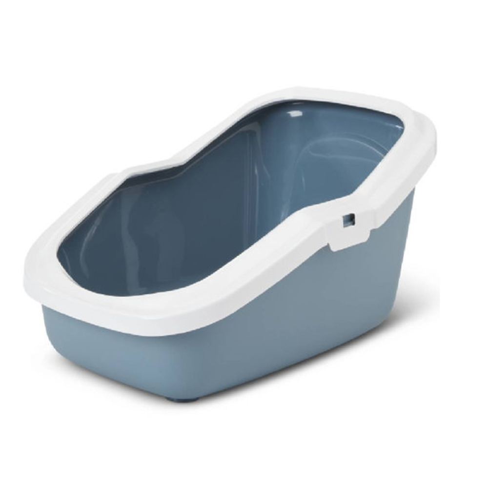 ПР0059421 Туалет для кошек Aseo с высокими бортами голубой камень SAVIC 