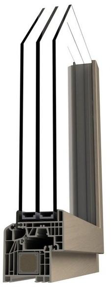 ALPHACAN Распашное окно с терморазрывом из пвх с тройным остеклением sun-id-1454408 - Вид №3