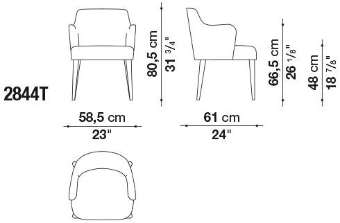 Maxalto Стул с обивкой и подлокотниками Febo sun-id-1477192 - Вид №3