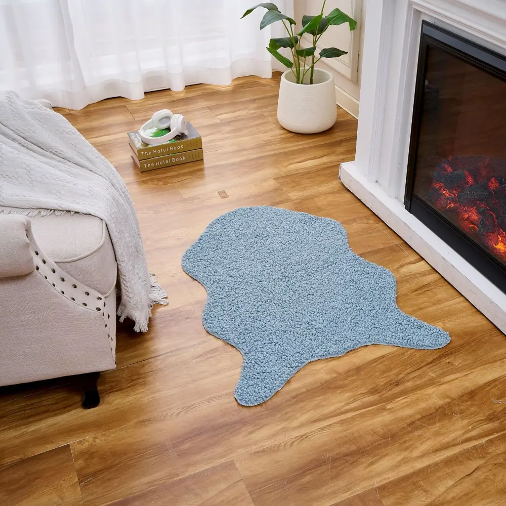 Ковер Teddy 60x90 см полиэстер цвет синий Santreyd STLM-2059381