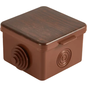 Распределительная коробка открытая TDM 65x65x50 мм 4 ввода IP54 цвет венге