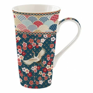 Кружка фарфоровая 0,6 л синяя "Окинава" EASY LIFE COFFEEMANIA & ATMOSPHERE 00-3947017 Бежевый;синий