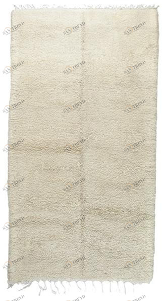 AFOLKI Прямоугольный однотонный ковер с длинным ворсом из шерсти Beni ourain Taa1160be