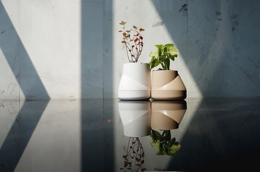 Горшок цветочный Hill Pot, маленький, кремовый Qualy QLX20001CR - Вид №4