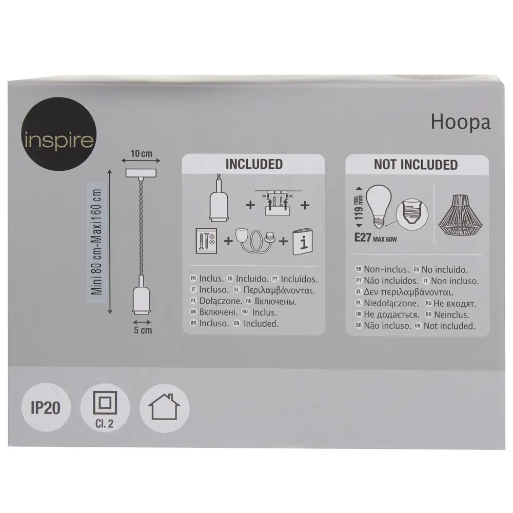 Шнур декоративный Hoopa 1xЕ27x60 Вт, цвет алюминий/медь 18616284 STLM-2199224 INSPIRE  - Вид №3