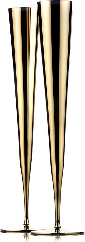 10660021 Zieher Набор бокалов Zieher для шампанского 210 мл (золотистый), 2шт, п/к Стекло хрустальное 