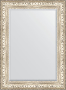 BY 3478 Зеркало с фацетом в багетной раме - виньетка серебро 109 mm EVOFORM Exclusive
