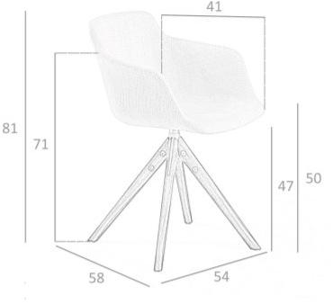 Angel Cerdá Вращающийся стул на козелке из ткани с подлокотниками New chair 4059 dc-s084a Angel Cerda - Вид №7