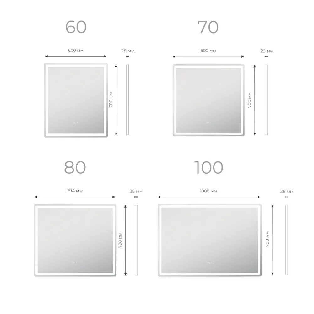 Зеркало Vigo Level Comfort с интеллектуальной подсветкой и часами 89359098 STLM-0992825 - Вид №6