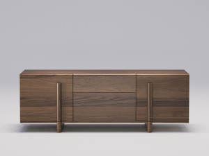 Шкаф из грецкого ореха с ящиками и распашными дверцами