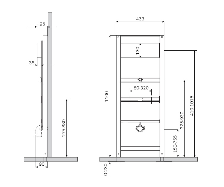 I022701 Система инсталляции для писсуара AM.PM  - Вид №1