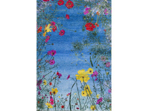 Прямоугольный шерстяной цветочный ковер