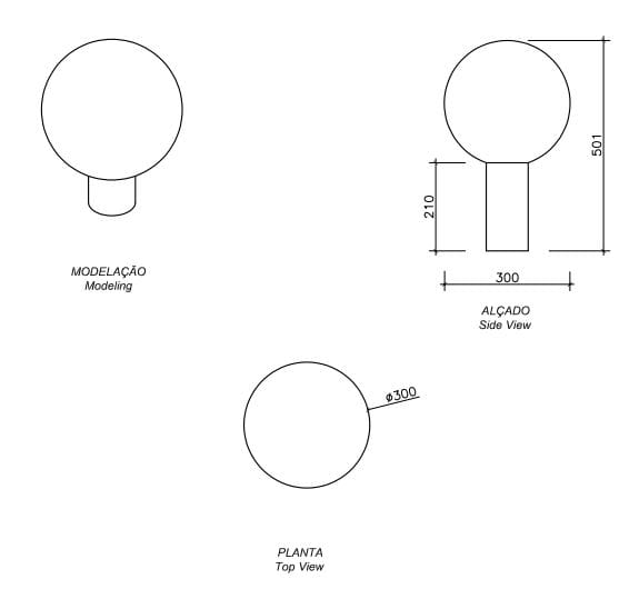 Бетонный шар боллард amop основы ARCH-00064400 - Вид №8