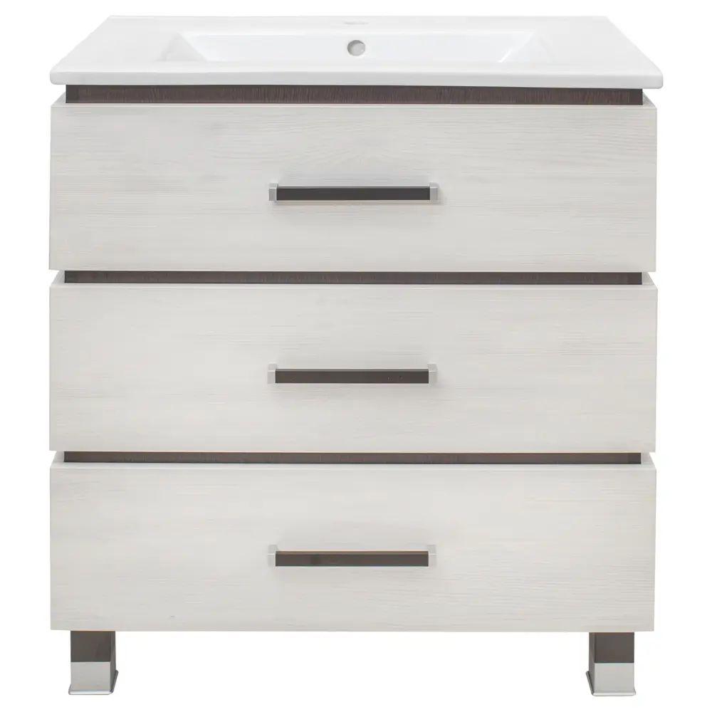 Тумба под раковину напольная Sanflor «Торонто» 75 см цвет светлое дерево STLM-2052854