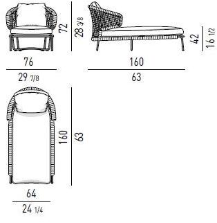 Minotti Мягкая садовая кушетка Aston cord outdoor sun-id-1383480 - Вид №2