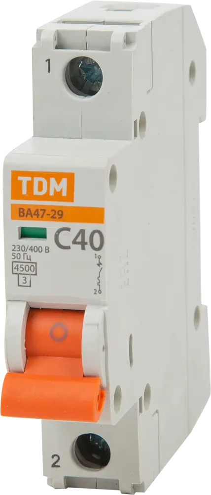 Автоматический выключатель TDM Electric ВА47-29 C40A для защиты электросетей 84399487