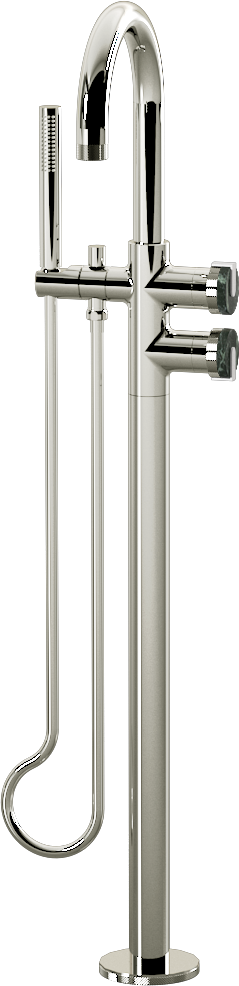 E-11554-R2MG-L1WT-PC Смеситель напольный отдельностоящий (внешняя часть) GRAFF MOD+