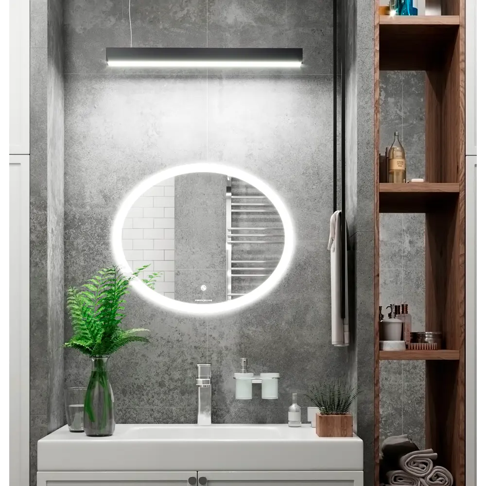 Зеркало для ванной Omega Glass Тип 2 SD942 с подсветкой 60x90 см овальное STLM-2129263