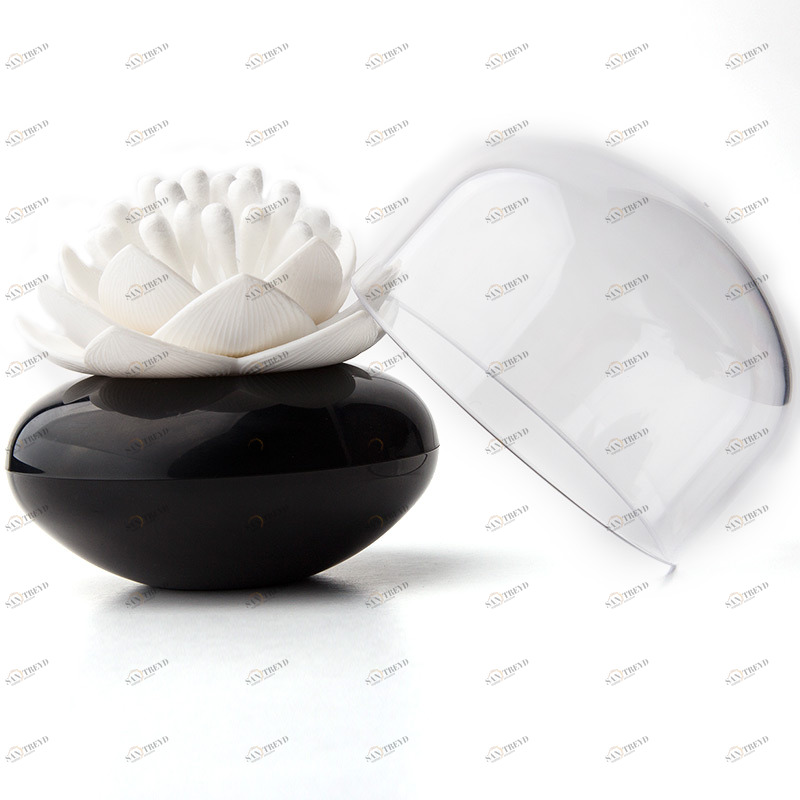 Контейнер для хранения ватных палочек lotus черный-белый QUALY  253530 Черный 