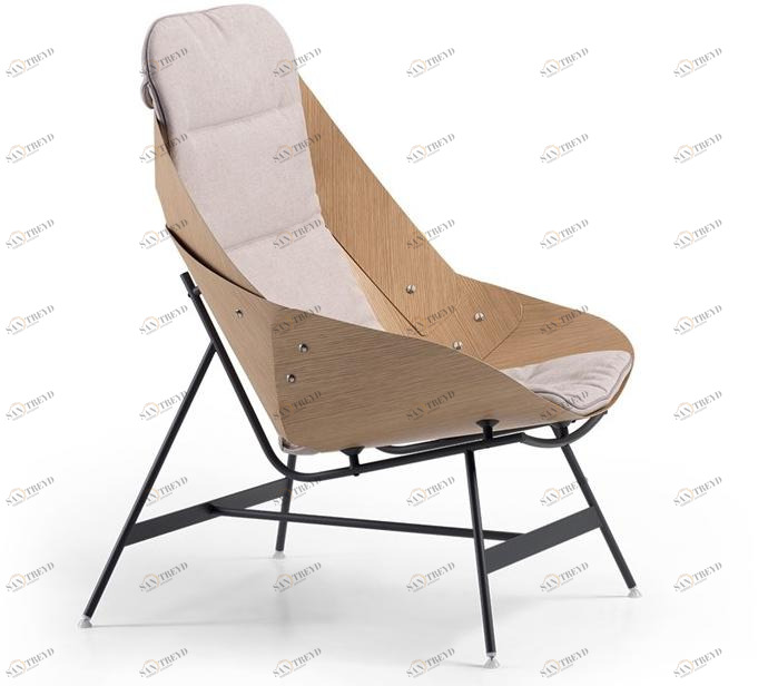 Alias Кресло из фанерованной древесины с высокой спинкой Time 53a / 53b