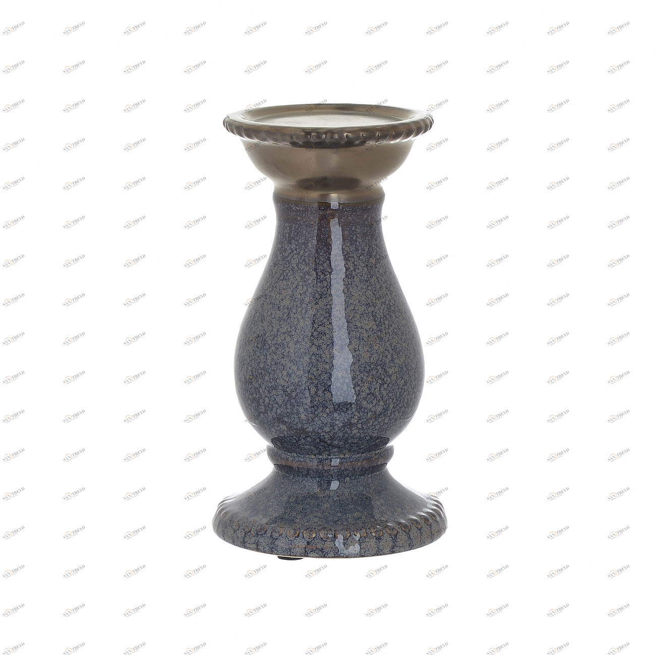 Подсвечник керамический на 1 свечу 20,5 см синий Bright Bird TO4ROOMS BRIGHT BIRD 00-3893339 Синий 