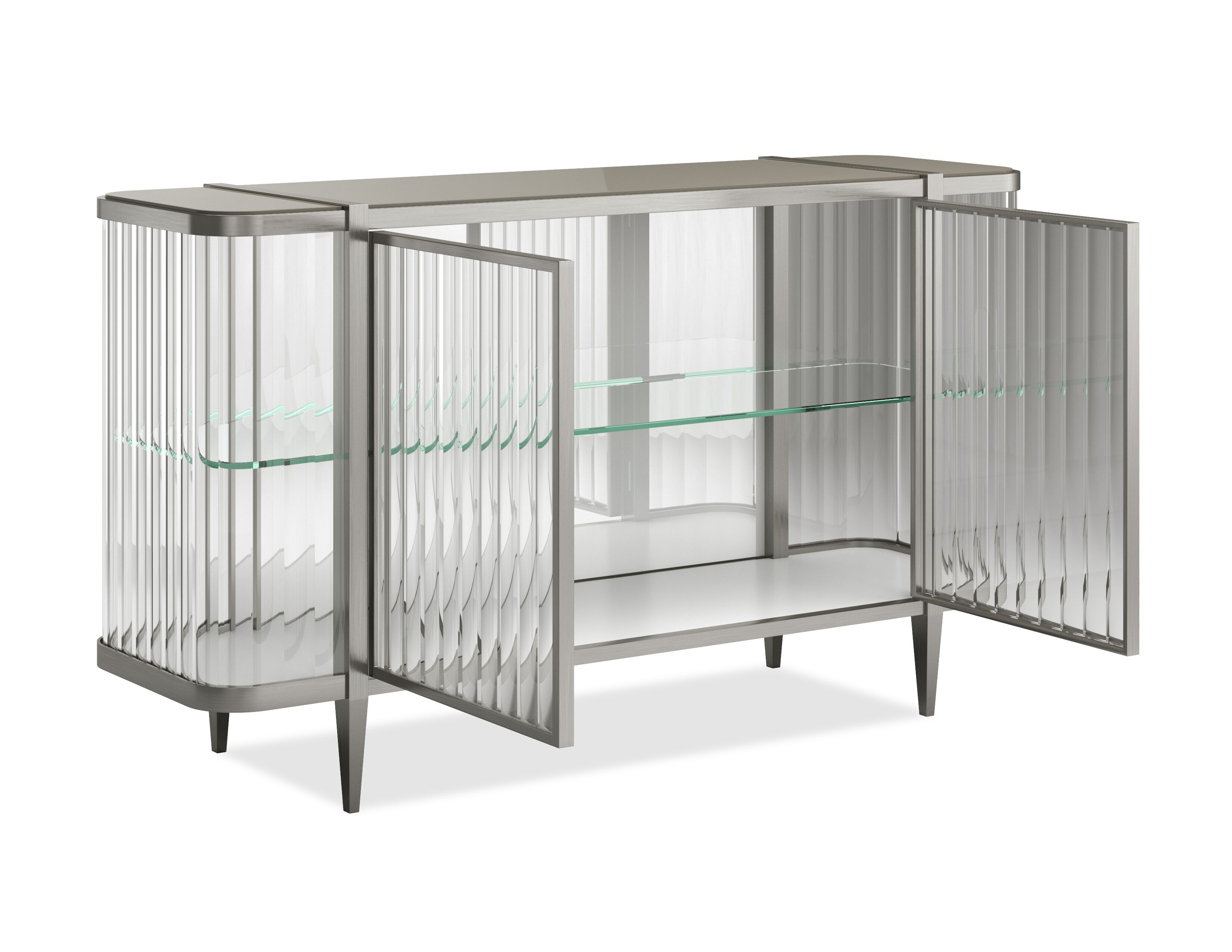 Стеклянный шкаф со встроенным освещением с распашными дверями Caracole STOP AND STARE ARCH-00037069 - Вид №8