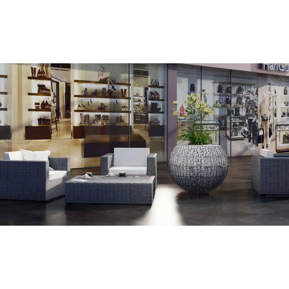 Габион - шар кашпо ø100 h58 см оцинкованная сталь серый Santreyd STLM-2193813 - Вид №4