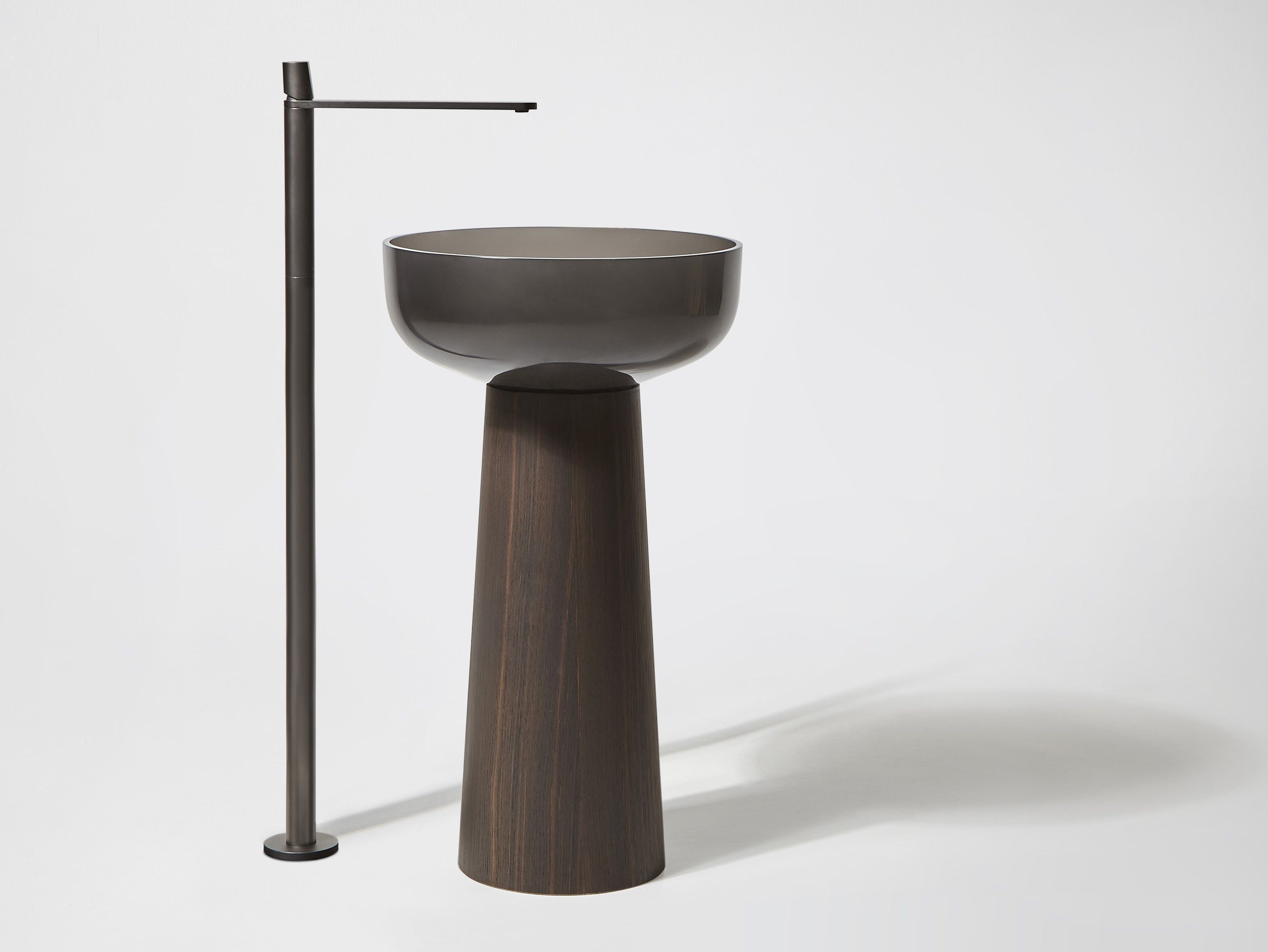 Круглая отдельно стоящая раковина из Flumood® и дуба Antoniolupi ALBUME10 + ALBUME30 ARCH-00120401 - Вид №1