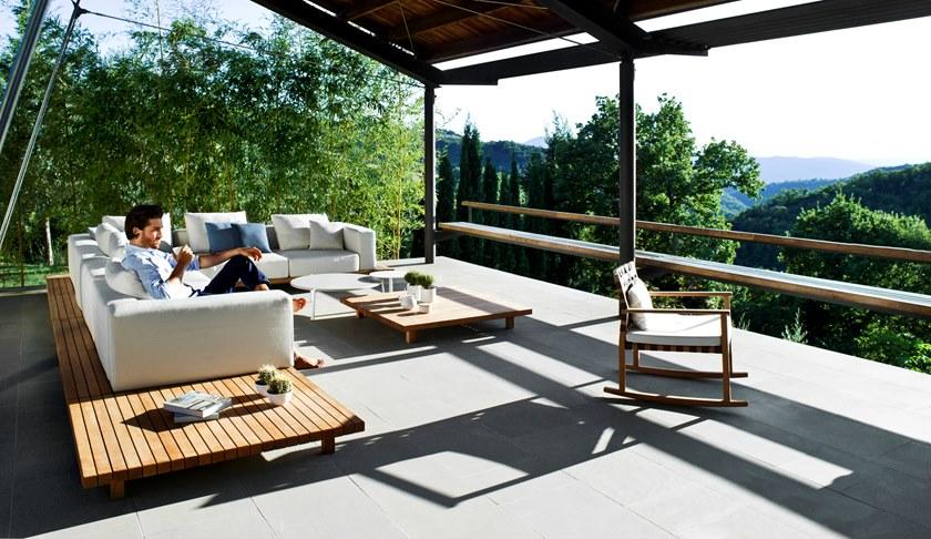 TRIBÙ Модульный садовый диван с водоотталкивающими подушками Vis à vis sofa sun-id-1365364 - Вид №12