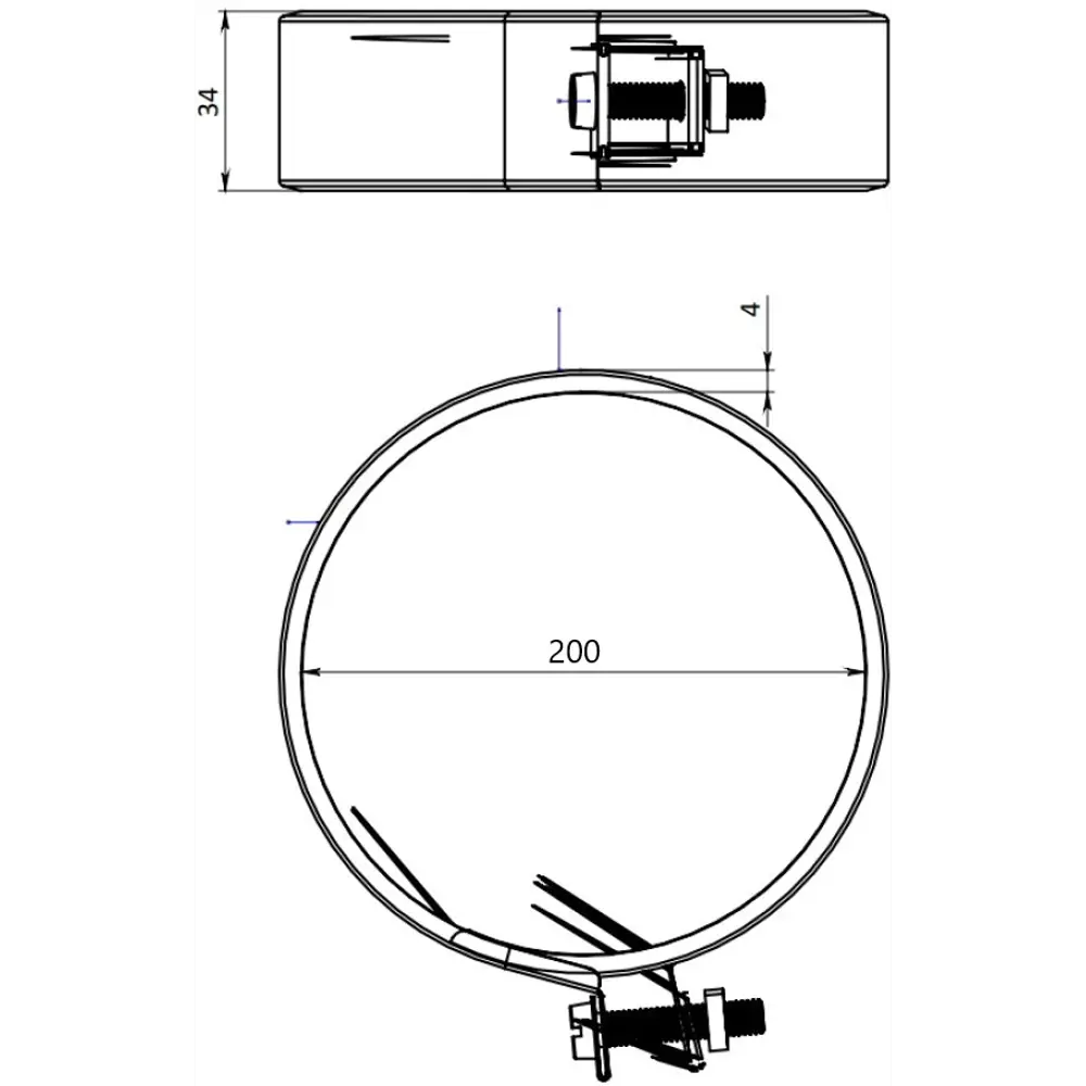 Хомут обжимной Металлик и Ко (430/0.5 мм) D200 мм STLM-2020444 - Вид №2