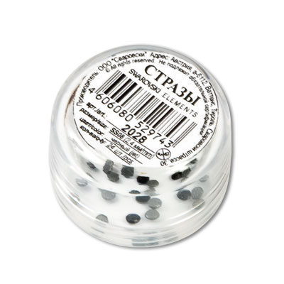 2028 SS08 Страз клеевой цветн. 2.4 мм кристалл в тубе черный (jet) Сваровски 