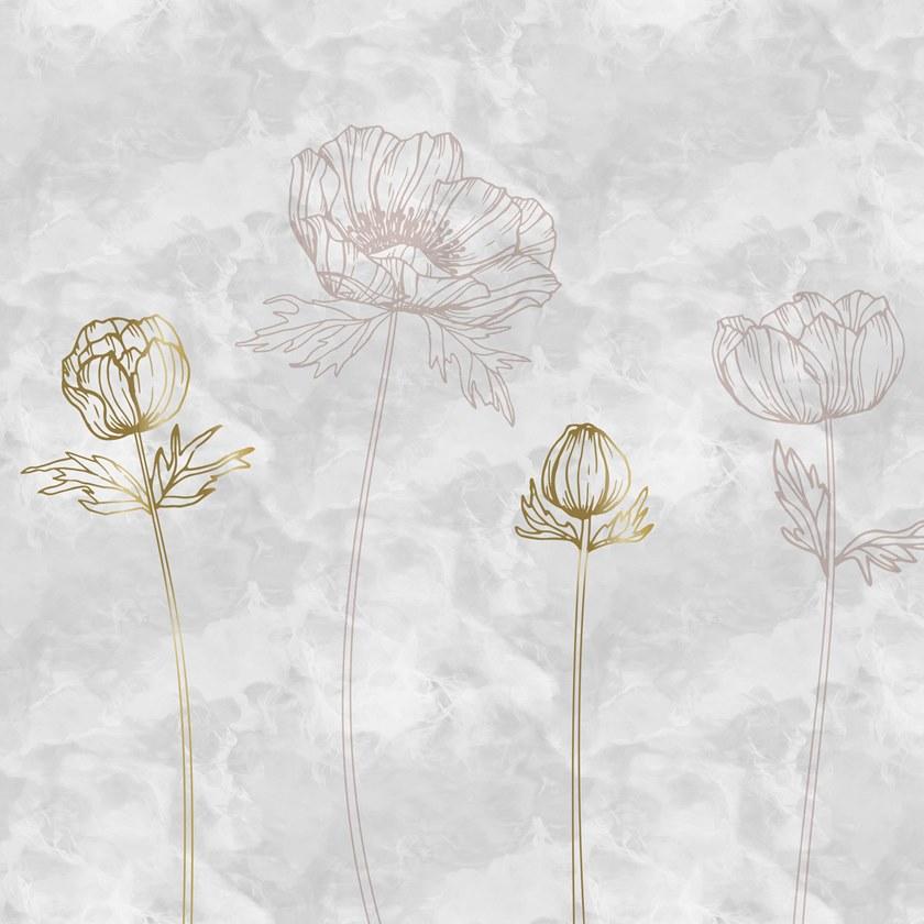 YO2 Металлические флизелиновые обои с цветочными мотивами Romantic traces sun-id-1371118 - Вид №1