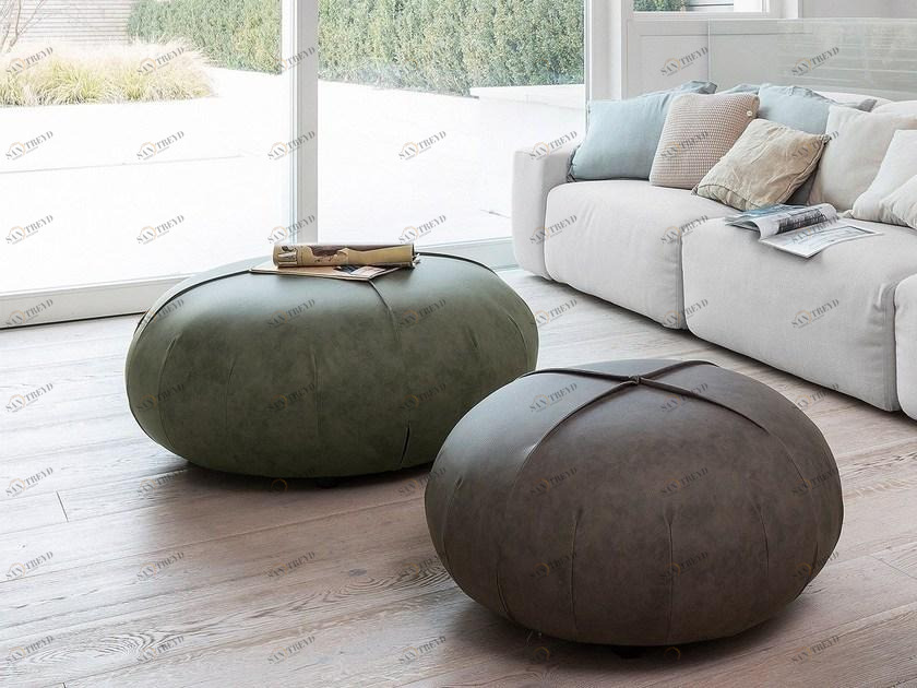 Dall'Agnese Круглый кожаный пуф sun-id-1468907