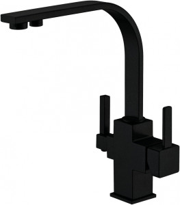 Смеситель ZorG Sanitary ZR 332 YF BLACK для кухонной мойки, черный